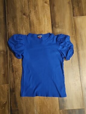 Vince Camuto Cobalt Blue Puff Sleeve Tee